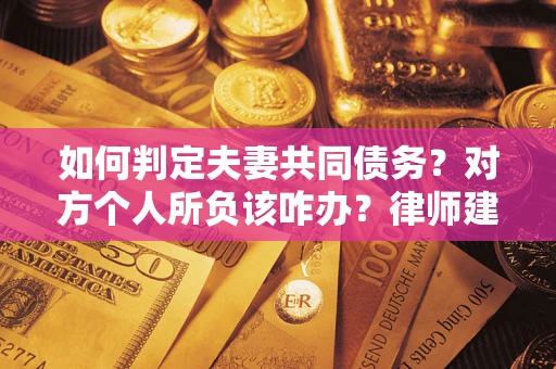 武汉如何判定夫妻共同债务？对方个人所负该咋办？律师建议
