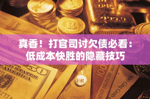 武汉真香！打官司讨欠债必看：低成本快胜的隐藏技巧