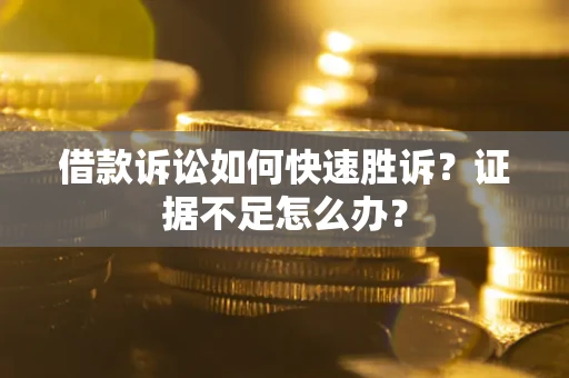 武汉借款诉讼如何快速胜诉？证据不足怎么办？
